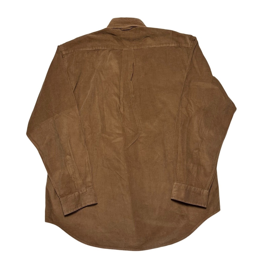Tommy Hilfiger Shirt Mens Medium Button Down Brown Cotton Corduroy Workwear 90s - Picture 2 of 9